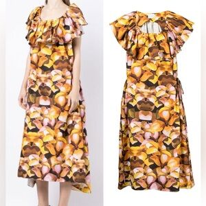 KIKA VARGAS Zulma floral-print midi dress XS